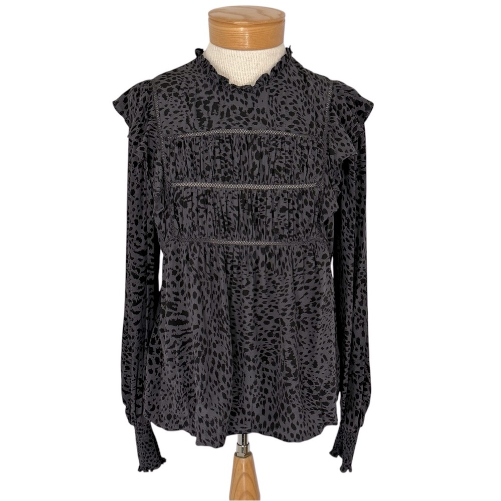 RAILS Kadi Top Spotted Slate Charcoal Gray Women's Small - Picture 5 of 12